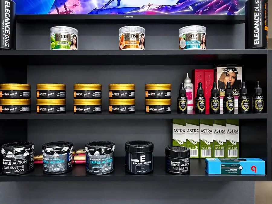 Produtos à venda na Shadi Barbearia